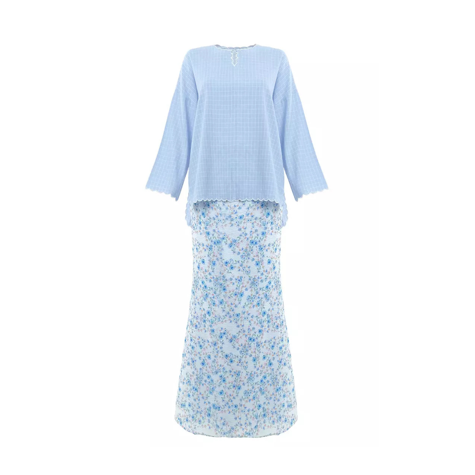 Blue Plaid Kurung – Effortless Elegance