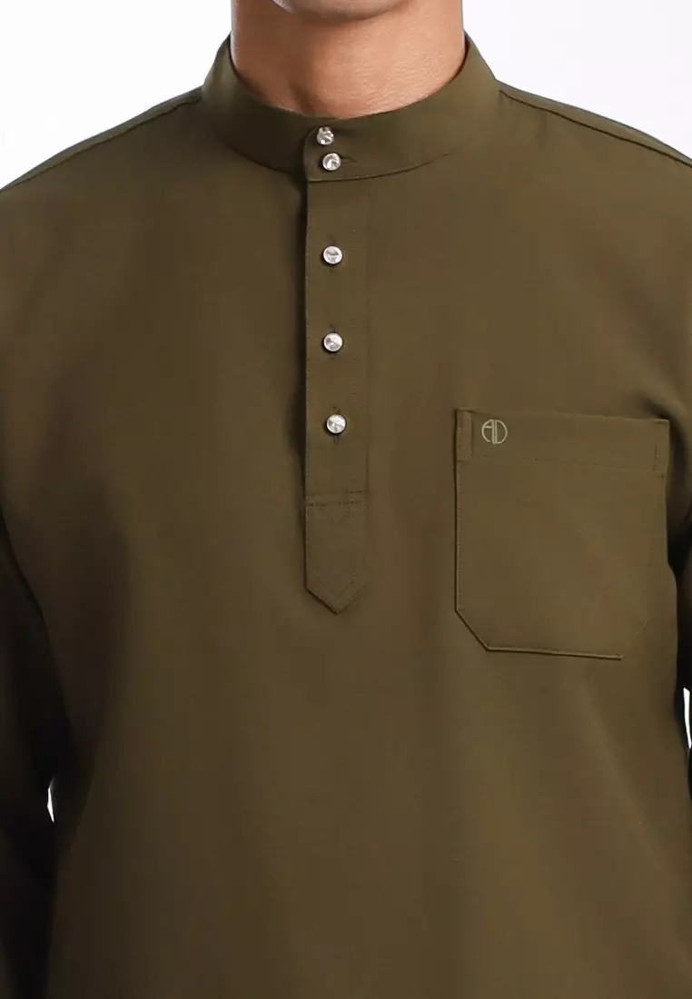 Olive Green Melayu - Stylish & Practical Attire - Image 2