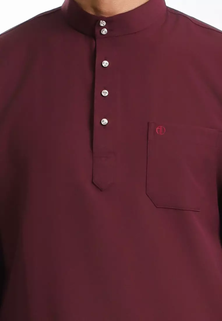 Elegant Red Baju Melayu - Image 2
