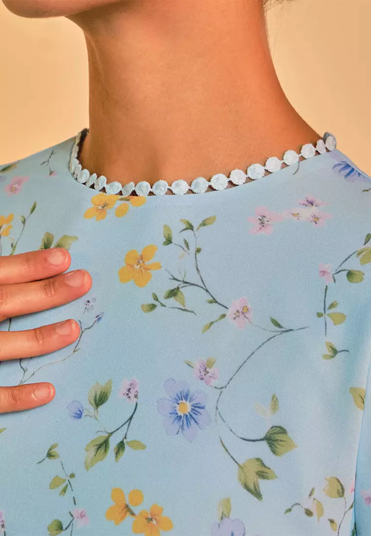 Sky Blue Kurung - Image 3