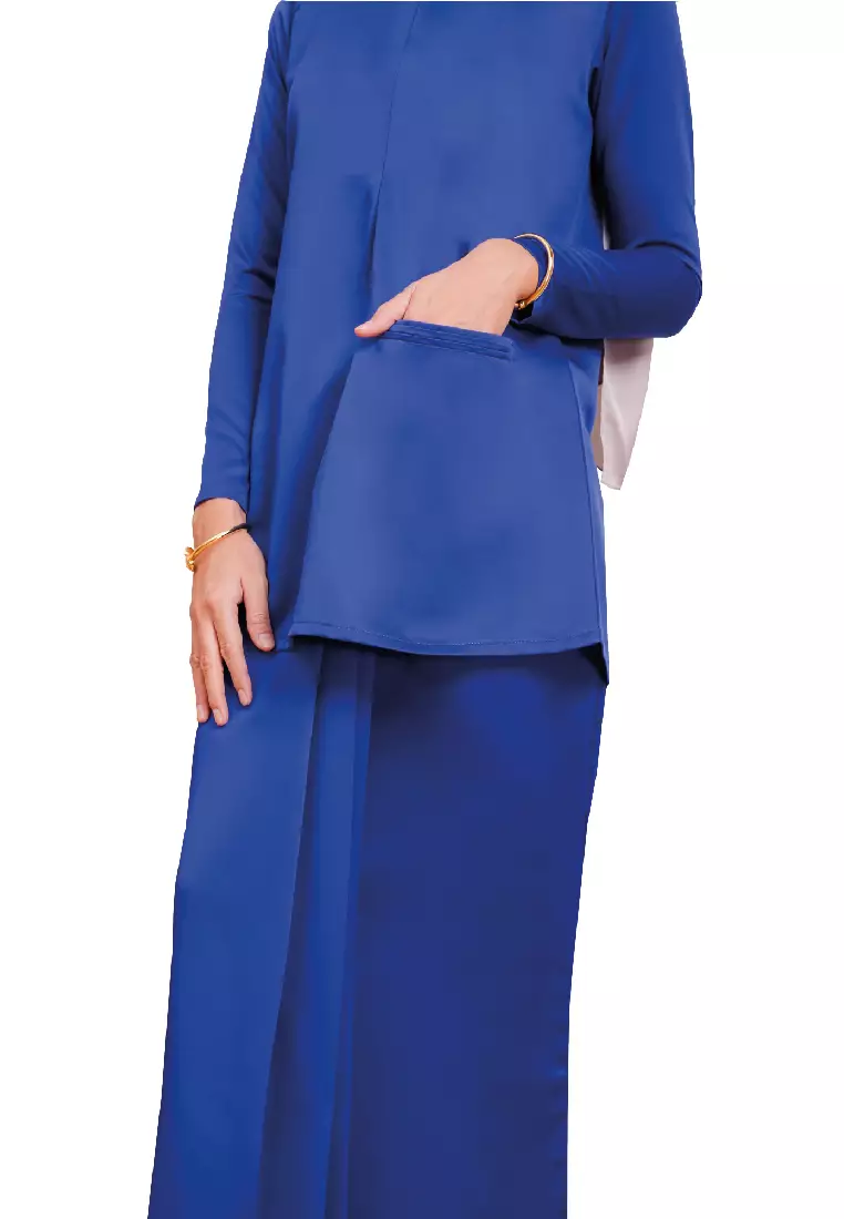 Royal Blue Kurung - Effortless Elegance - Image 2
